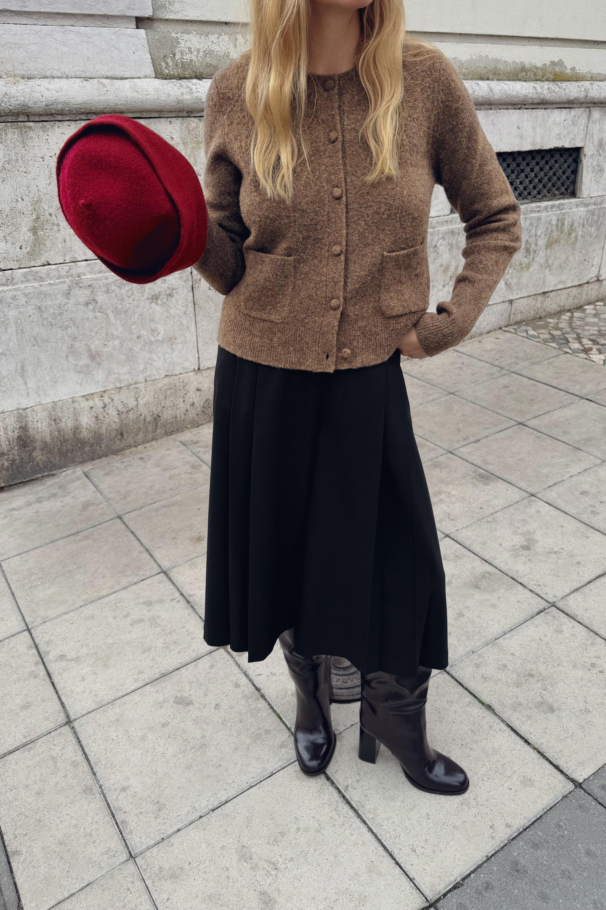 COVERED BUTTON CARDIGAN